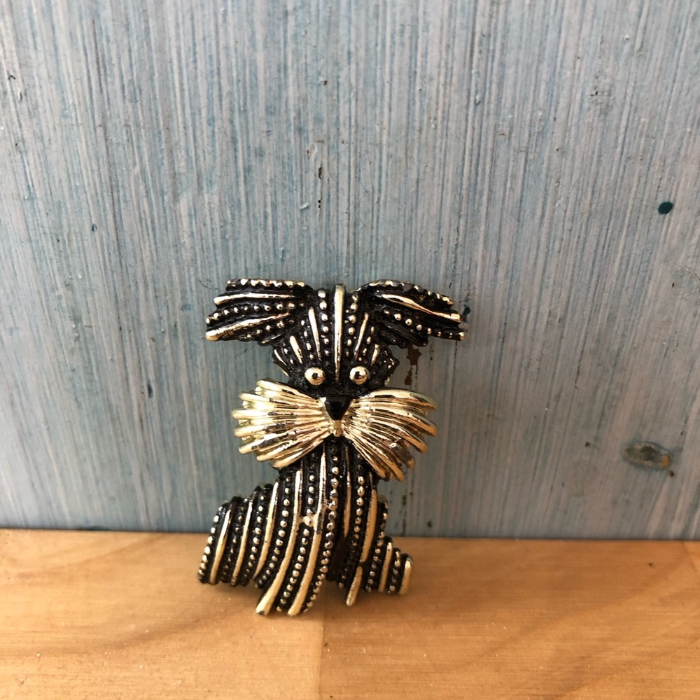 Vintage 1950’s adorable & scruffy little puppy silver brooch - Picture 6 of 7